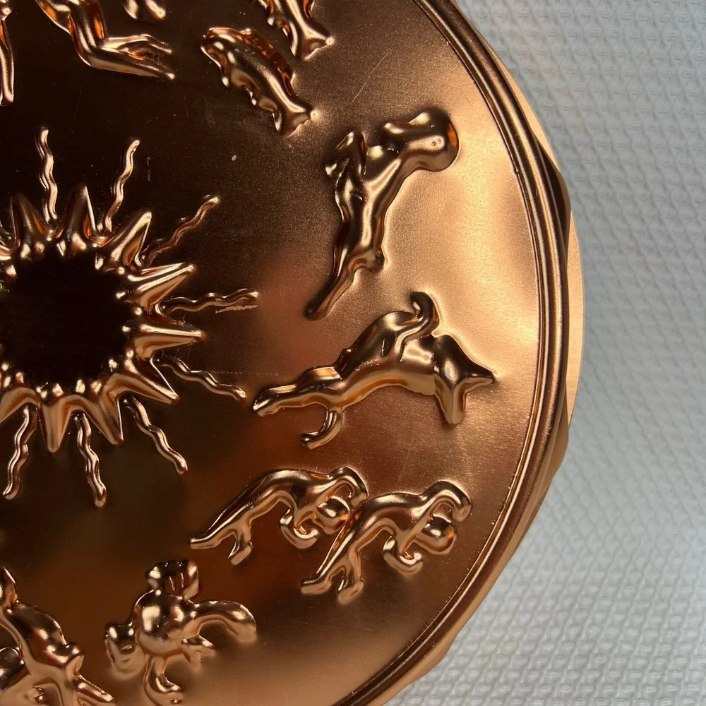 VTG Zodiac Astrology Sunburst Copper Tone Metal Gelatin‎ Mold  Wall Decor 12